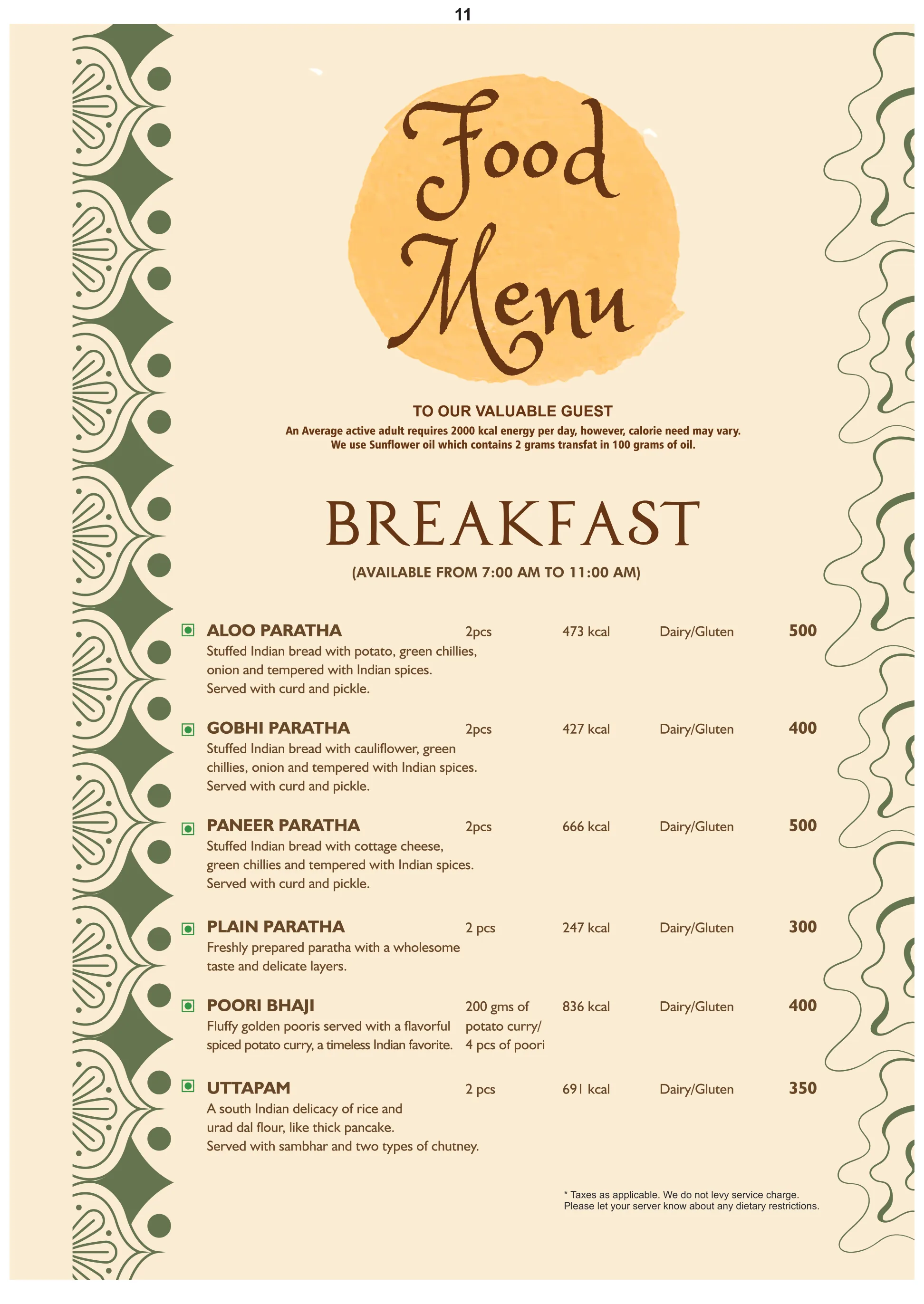 Menu 11