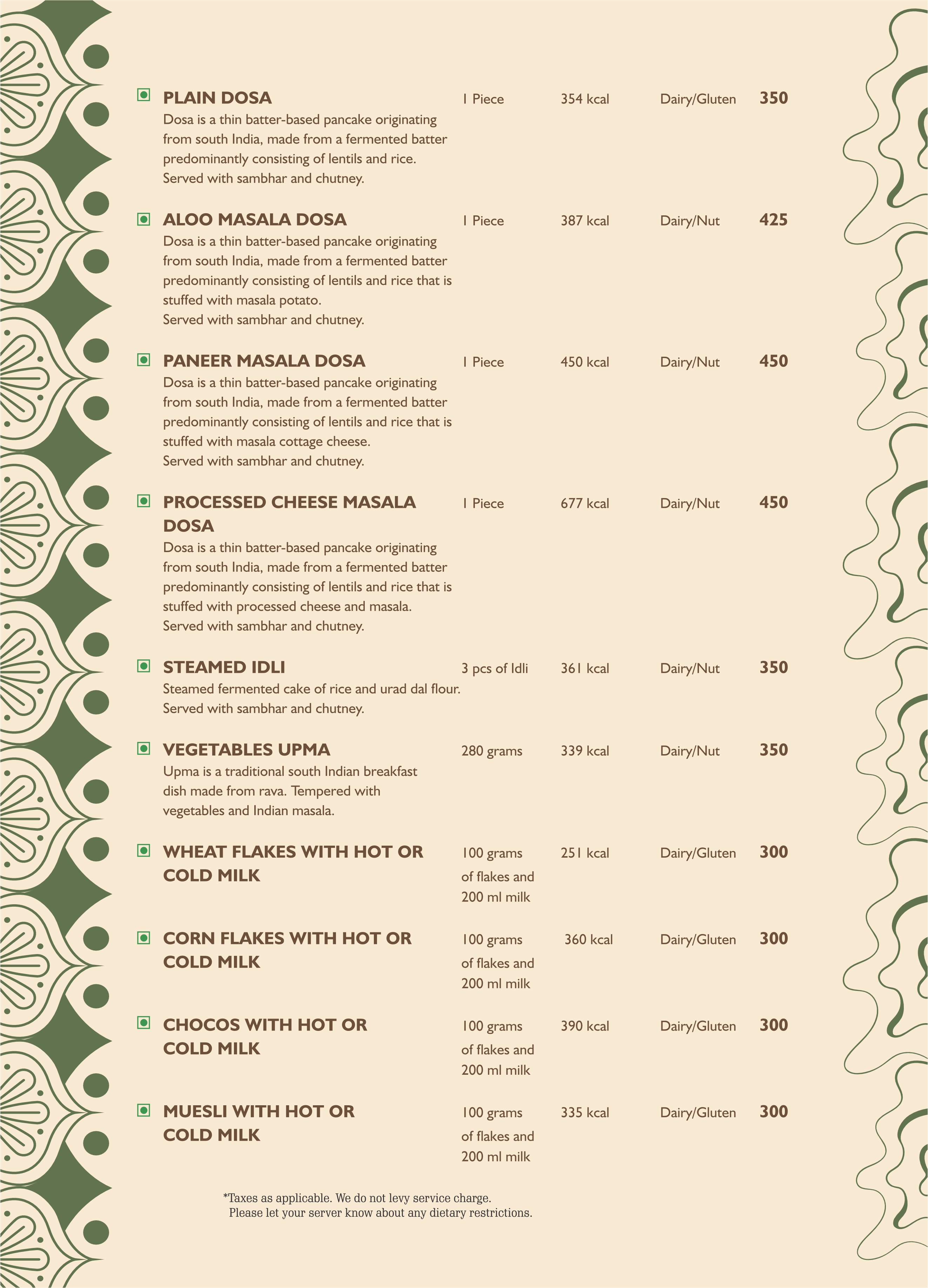 Menu 12