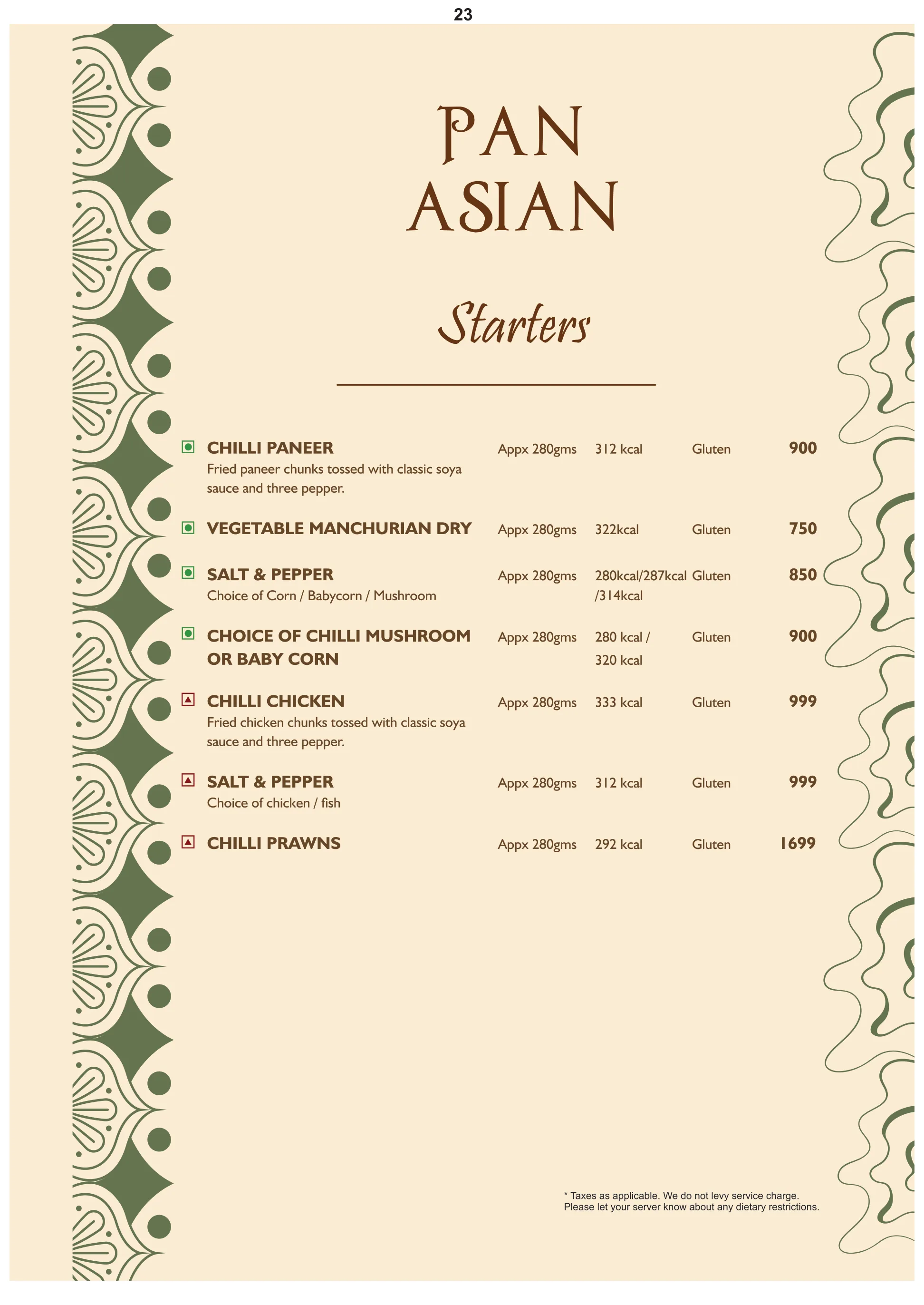 Menu 23