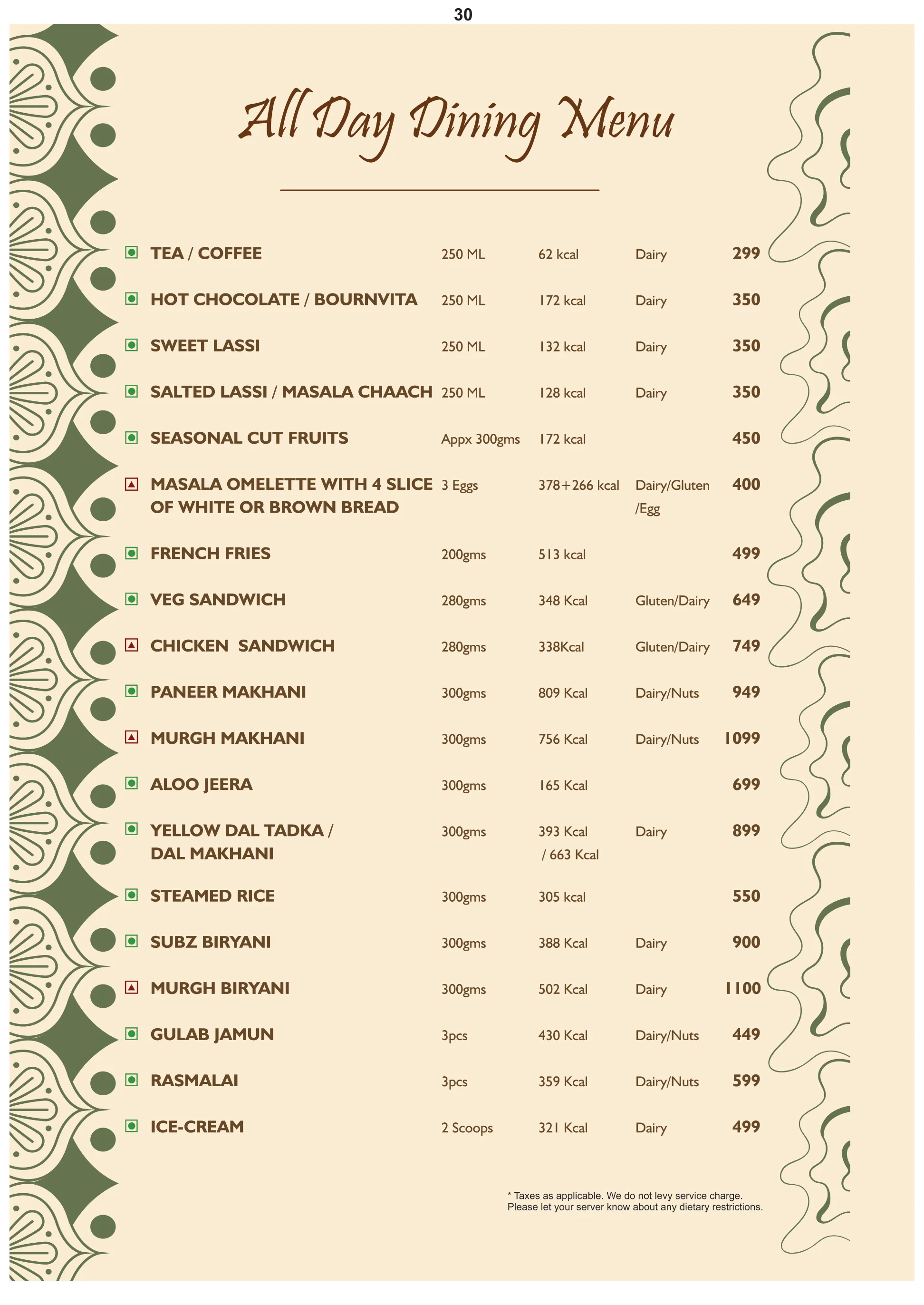 Menu 30